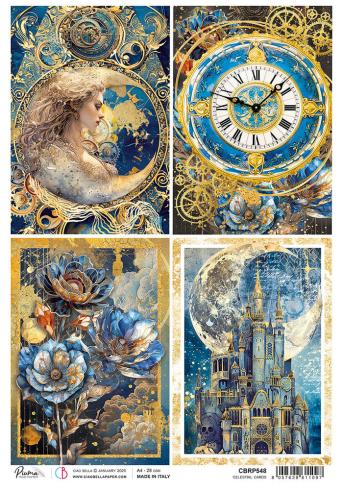 Ciao Bella - Decopatch Papier "Celestial Cards" Rice Paper A4 - 5 Bogen