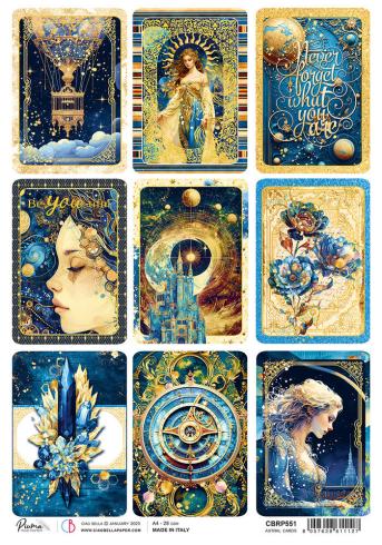 Ciao Bella - Decopatch Papier "Astral Cards" Rice Paper A4 - 5 Bogen
