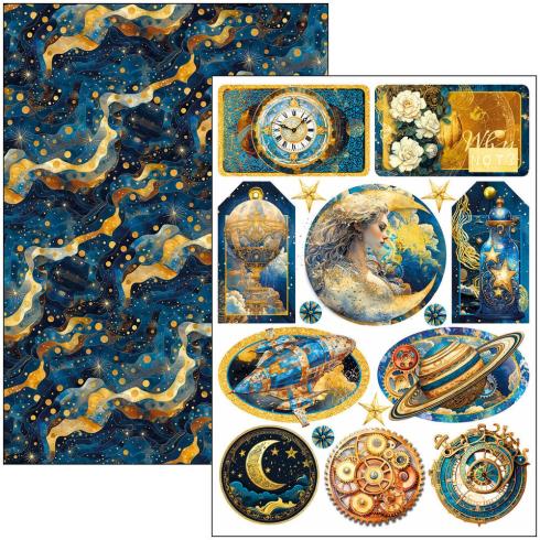 Ciao Bella - Stanzteile "Celestial" Creative Pad A4 - 9 Bogen