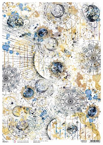 Ciao Bella - Decopatch Papier "Astronomy" Rice Paper A3 - 3 Bogen