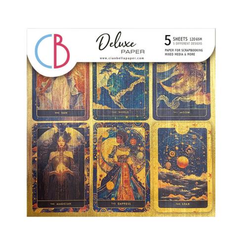 Ciao Bella - Designpapier "Celestial Gold" Deluxe Paper Pack 6x6 Inch - 5 Bogen