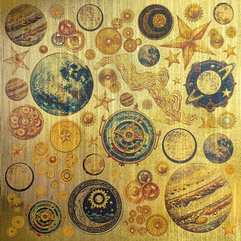 Ciao Bella - Designpapier "Celestial Gold" Deluxe Paper Pack 6x6 Inch - 5 Bogen