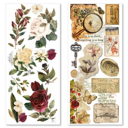 Ciao Bella - Aufkleber "Cabinet of Curiosities" Transparent Adhesive Sheets 4,72x10,23 Inch - 5 Bogen