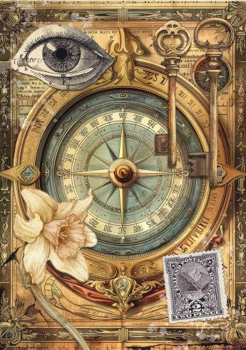Ciao Bella - Decopatch Papier "Cabinet of Curiosities" Rice Paper A5 - 8 Bogen