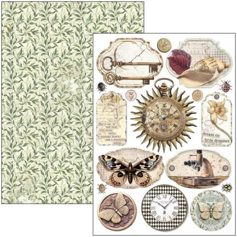 Ciao Bella - Stanzteile "Cabinet of Curiosities" Creative Pad A4 - 9 Bogen
