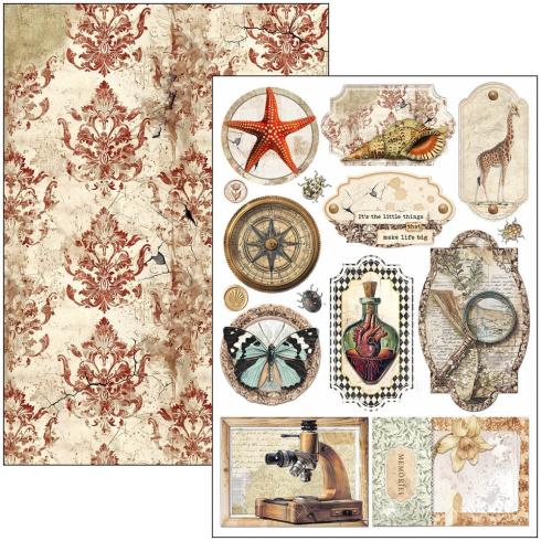 Ciao Bella - Stanzteile "Cabinet of Curiosities" Creative Pad A4 - 9 Bogen