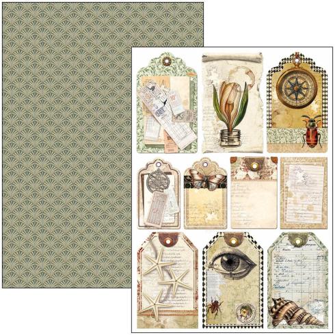Ciao Bella - Stanzteile "Cabinet of Curiosities" Creative Pad A4 - 9 Bogen