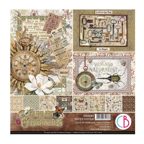Ciao Bella - Designpapier "Cabinet of Curiosities" Paper Pack 8x8 Inch - 12 Bogen