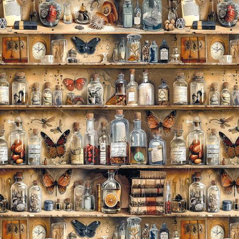 Ciao Bella - Pergamentpapier "Cabinet of Curiosities" Vellum 6x6 Inch - 6 Bogen