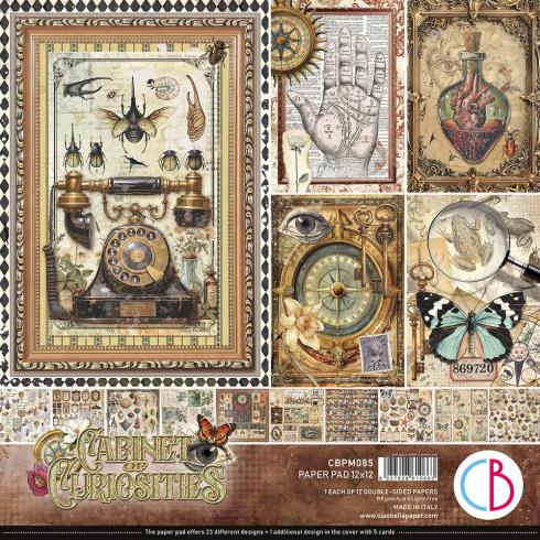 Ciao Bella - Designpapier "Cabinet of Curiosities" Paper Pack 12x12 Inch - 12 Bogen