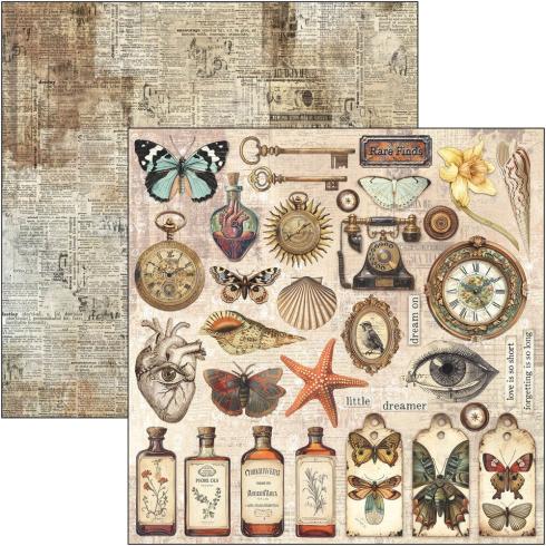 Ciao Bella - Designpapier "Cabinet of Curiosities" Paper Pack 12x12 Inch - 12 Bogen