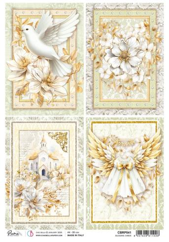 Ciao Bella - Decopatch Papier "Blessing Cards" Rice Paper A4 - 5 Bogen