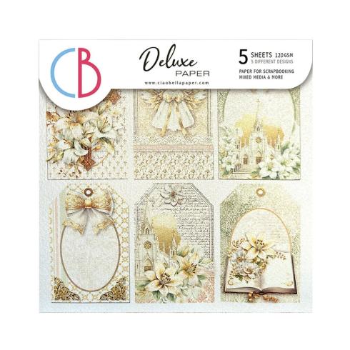 Ciao Bella - Designpapier "Blessing Day Pearl" Deluxe Paper Pack 6x6 Inch - 5 Bogen