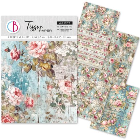 Ciao Bella - Seidenpapier - Decopatch Papier "My Secret Garden" Tissue Paper A4 - 6 Bogen