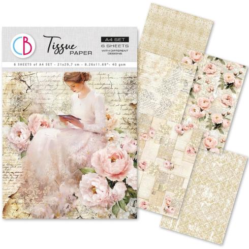 Ciao Bella - Seidenpapier - Decopatch Papier "A Timeless Love" Tissue Paper A4 - 6 Bogen