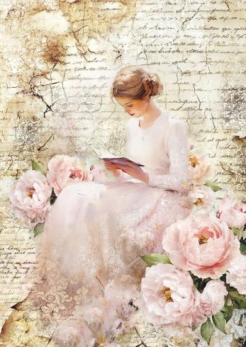 Ciao Bella - Seidenpapier - Decopatch Papier "A Timeless Love" Tissue Paper A4 - 6 Bogen