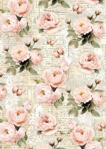 Ciao Bella - Seidenpapier - Decopatch Papier "A Timeless Love" Tissue Paper A4 - 6 Bogen
