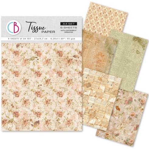 Ciao Bella - Seidenpapier - Decopatch Papier "A Journey of Love" Tissue Paper A4 - 6 Bogen