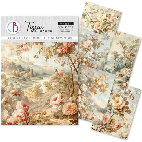 Ciao Bella - Seidenpapier - Decopatch Papier "18th Century" Tissue Paper A4 - 6 Bogen
