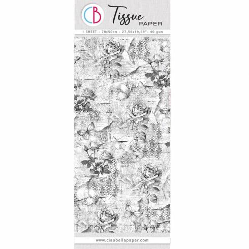 Ciao Bella - Seidenpapier - Decopatch Papier "Millefleur" Tissue Paper 70x50cm - 1 Bogen