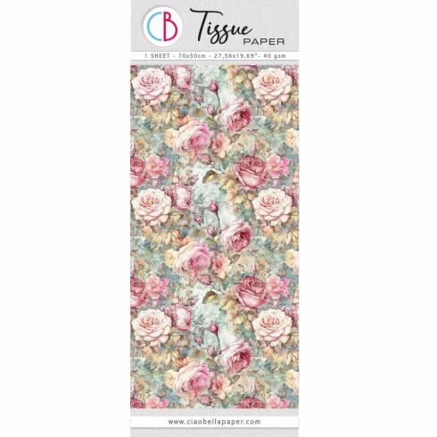 Ciao Bella - Seidenpapier - Decopatch Papier "Hill Garden" Tissue Paper 70x50cm - 1 Bogen