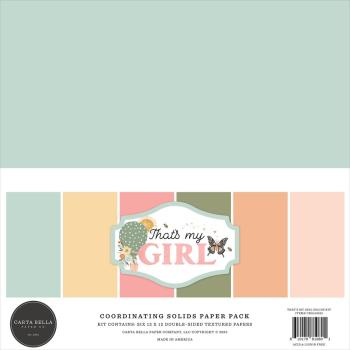 Carta Bella - Cardstock "That's My Girl" Coordinating Solids Paper Pack 12x12 Inch - 6 Bogen