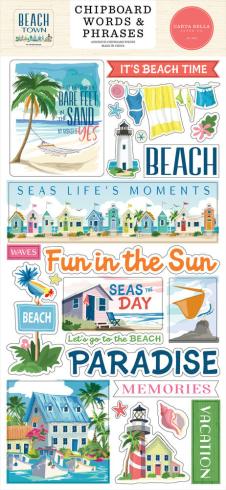 Carta Bella - Chipboard Sticker 6x13 Inch "Beach Town"