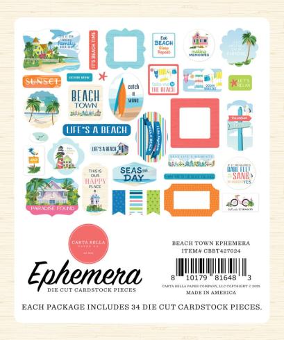 Carta Bella - Stanzteile "Beach Town" Ephemera