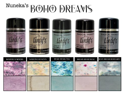 Lindys Stamp Gang - Pigmentpulver "Boho Dreams" Magical Shaker 2.0 Set - 5x10g