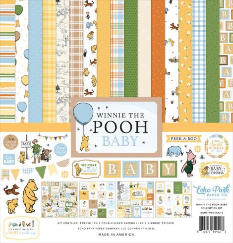 Echo Park - Designpapier "Winnie The Pooh Baby" Collection Kit 12x12 Inch - 12 Bogen