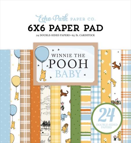 Echo Park - Designpapier "Winnie The Pooh Baby" Paper Pack 6x6 Inch - 24 Bogen