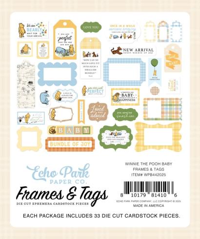 Echo Park - Stanzteile & Anhänger "Winnie The Pooh Baby" Frames & Tags 
