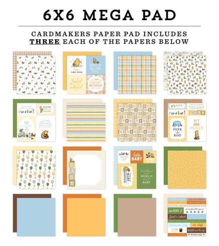 Echo Park - Designpapier "Winnie The Pooh Baby" Cardmakers Mega Pad 6x6 Inch - 48 Bogen