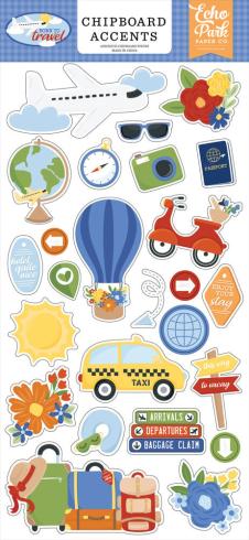 Echo Park - Sticker "Born To Travel" Chipboard 6x13 Inch