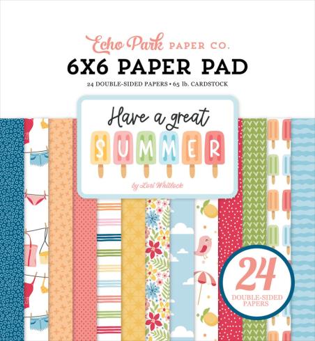 Echo Park - Designpapier "Have A Great Summer" Paper Pack 6x6 Inch - 24 Bogen