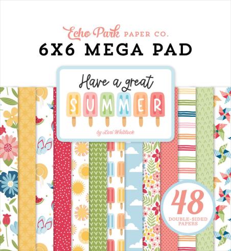 Echo Park - Designpapier "Have A Great Summer" Cardmakers Mega Pad 6x6 Inch - 48 Bogen