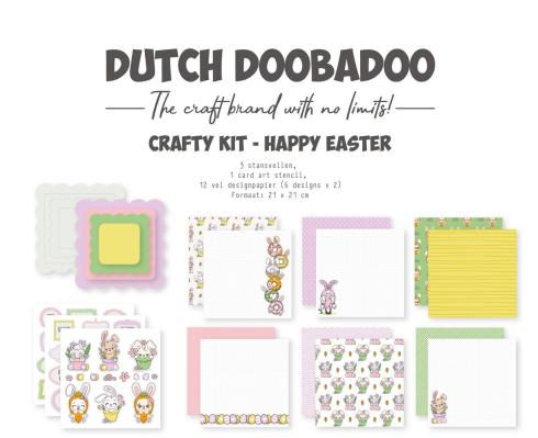 Dutch Doobadoo - Papier Kit "Happy Easter" Crafty Kit - 12 Bogen