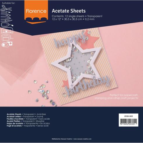 Florence • Acetat Platten 30,5x30,5cm 12x
