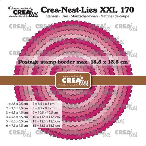 Crealies - Stanzschablone "No. 170 Cirkels met Postzegelrand" Crea-Nest-Lies XXL Dies