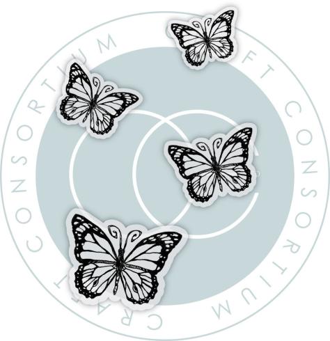 Craft Consortium - Stempelset "Butterflies" Clear Stamps