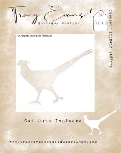 Tracy Evans - Schablone 4x4 Inch "Pheasant" Stencil 