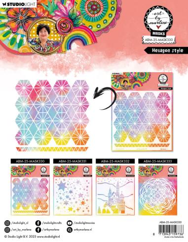 Art By Marlene - Schablone "Hexagon Style" Stencil - Mask 