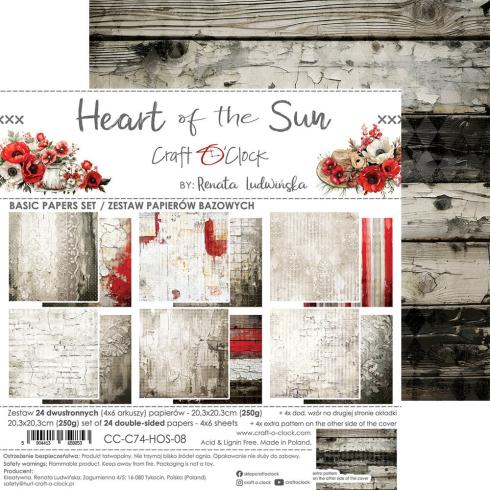 Craft OClock - Designpapier "Heart of the Sun" Basic Paper Pack 8x8 Inch - 24 Bogen