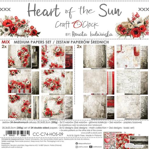 Craft OClock - Designpapier "Heart of the Sun" Medium Paper Pack 8x8 Inch - 24 Bogen