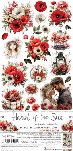 Craft OClock - Ausschneidebogen "Heart of the Sun" Extra Set Flowers & More - 18 Bogen