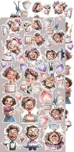 Craft OClock - Ausschneidebogen "It's My Party" Extra Set Flowers & More - 18 Bogen