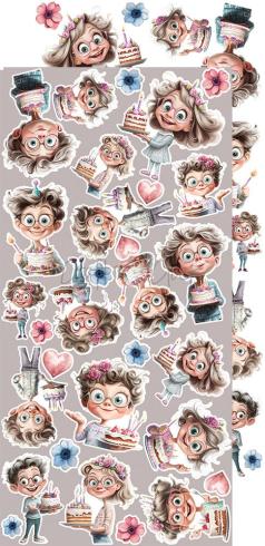 Craft OClock - Ausschneidebogen "It's My Party" Extra Set Flowers & More - 18 Bogen