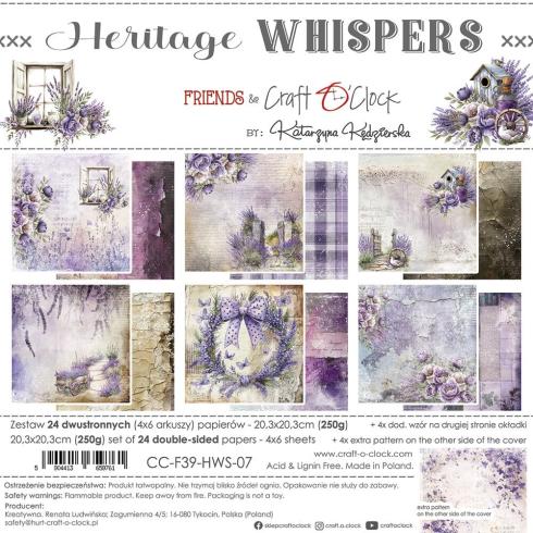 Craft OClock - Designpapier "Heritage Whispers" Paper Pack 8x8 Inch - 24 Bogen