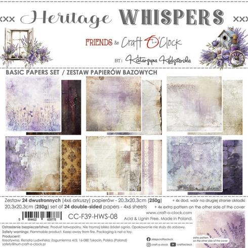 Craft OClock - Designpapier "Heritage Whispers" Basic Paper Pack 8x8 Inch - 24 Bogen