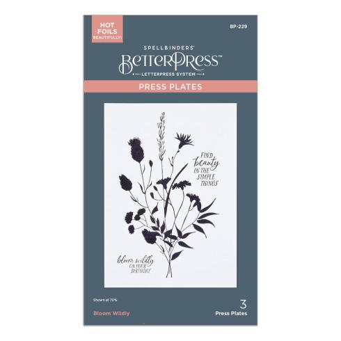 Spellbinders - Buchdrucktechnik "Bloom Wildly" BetterPress Plate
